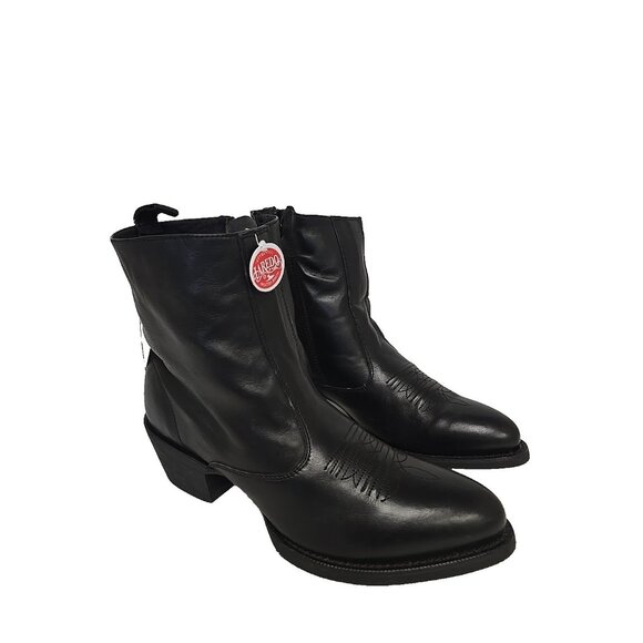 Laredo Men's Fletcher Round Toe Western Cowboy Zip Boot 62070 Black Size 9D - Picture 1 of 8
